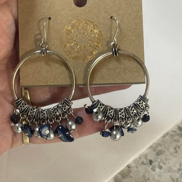 earrings jewelry Two pair new on card silver gold Jessica Simpson Ruby Rd dangle - Picture 4 of 7